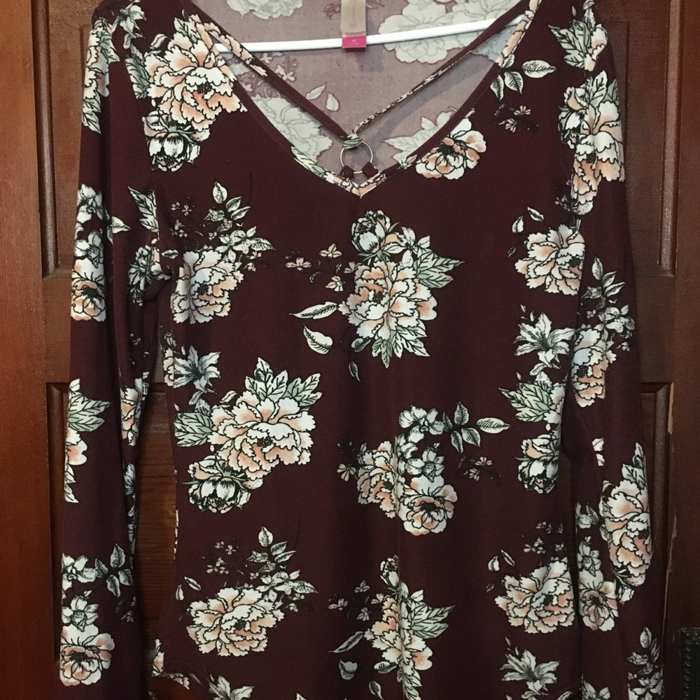 No Boundaries Long Sleeve Floral Print Top